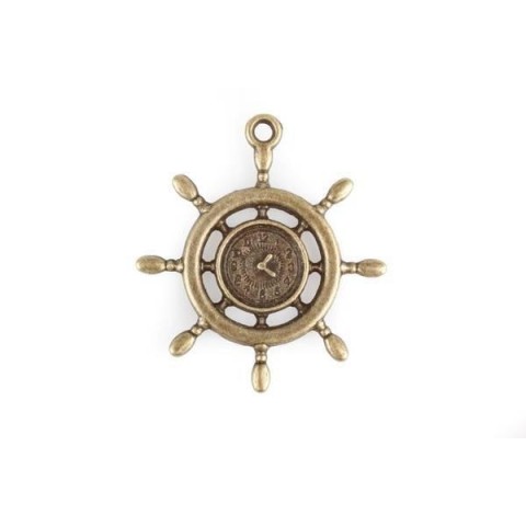 APPLICAZIONE TIMONE VINTAGE METALLO 4CM
